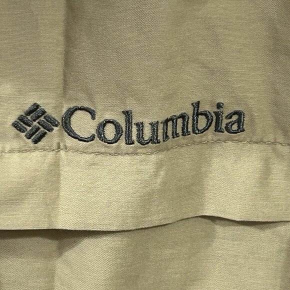 90s Y2K Columbia Dad Jacket Tan Lightweight Hooded Jacket Zip Pockets Mens 2XL - Picture 5 of 14